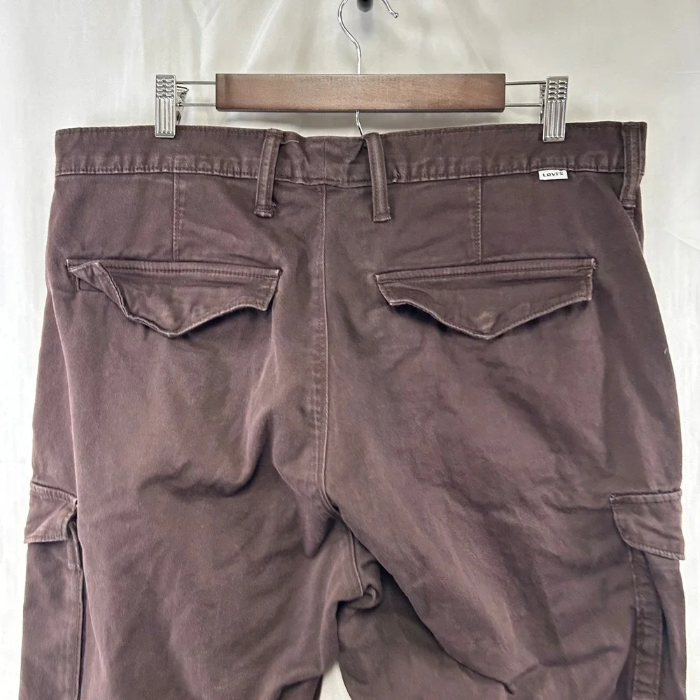 Levi Strauss Cargo Jogger Mens 38x32 (fit 38x29) Brown Tapered Utility Pants